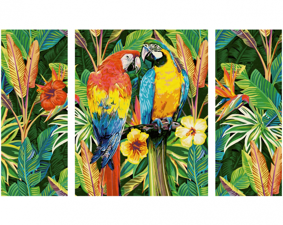 Papugi w lesie deszczowym 50 x 80 cm